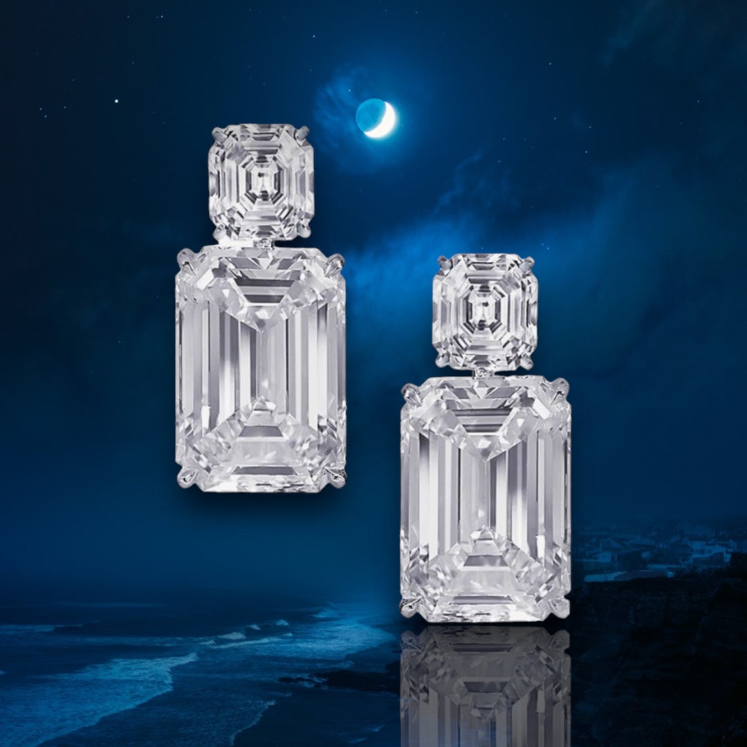 Emerald Cut Lab-Grown Diamond Drop Earrings