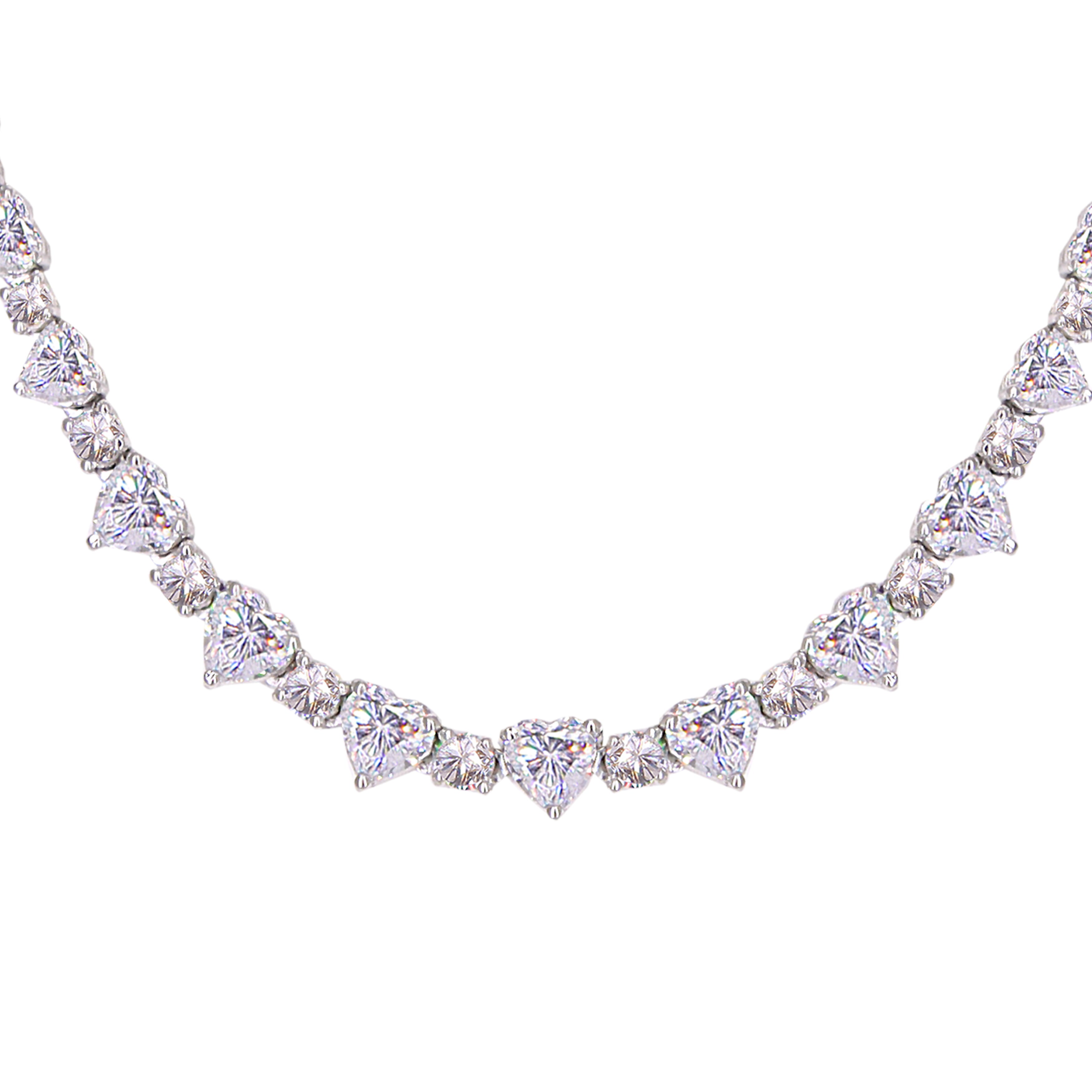 Round Heart Shaped Lab-Grown Diamond Necklace - Main Image